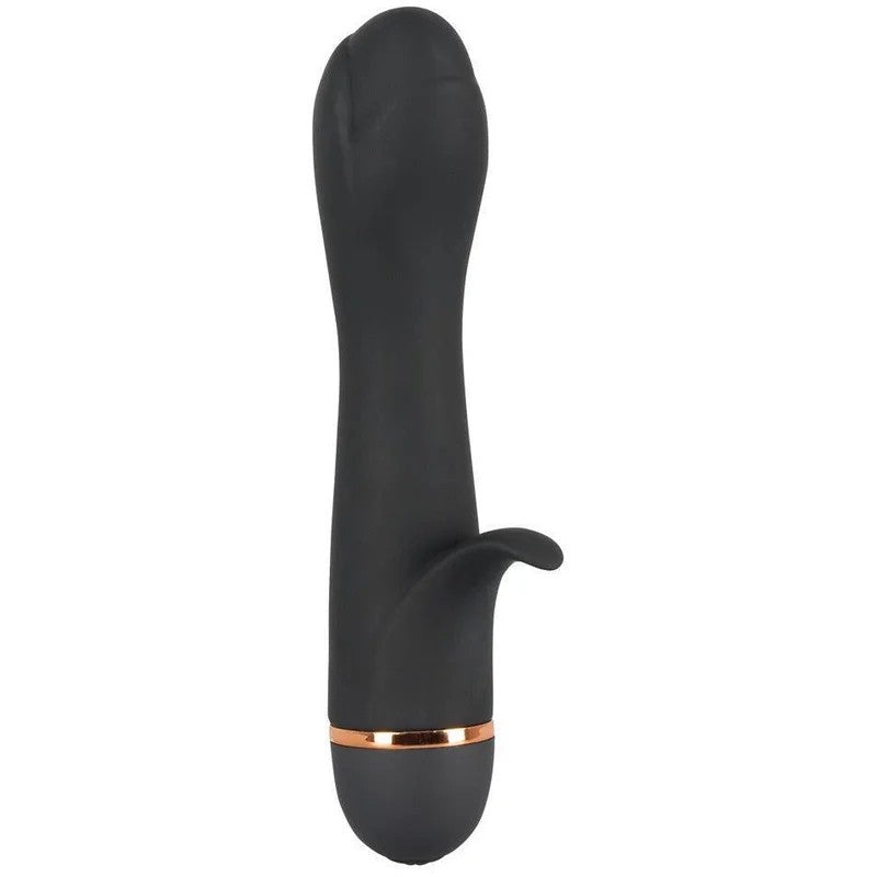 Vibrator„Tulip“ausSilikon–mitKlitorisreizer16.4cm(schwarz)