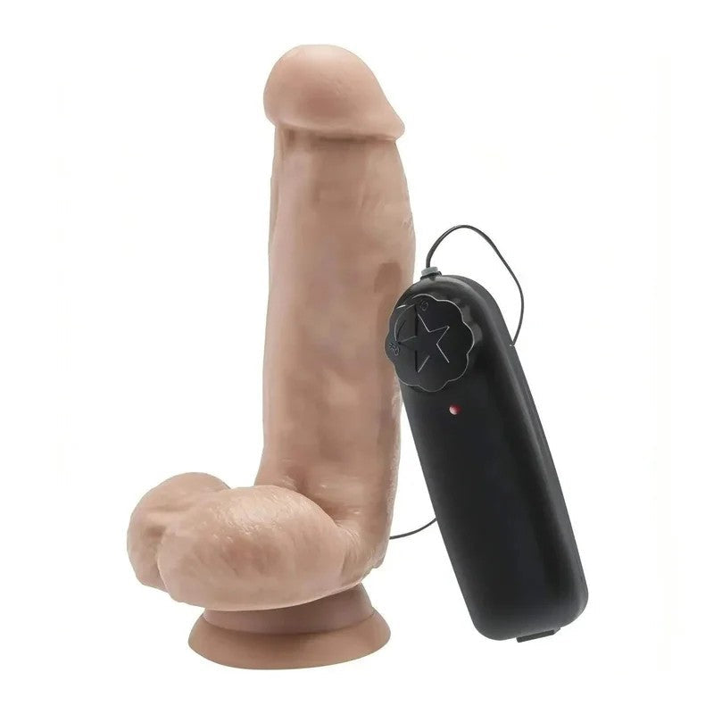 VibrierenderrealistischerPhallusmitSaugnapf–15cm,FleshPink,Multispeed