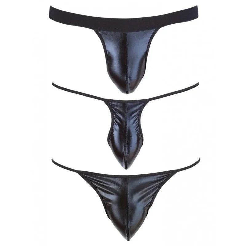 Vinyl3-teiligesSet:Jockstrap,Mini-StringundTanga