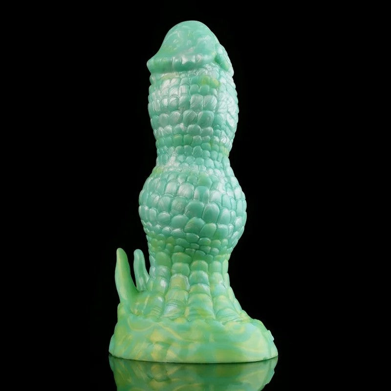 WeiblicherStrap-OnFantasyDildoSaugnapfButtPlug–GrüneDrachenschuppeSilikonRealistischesGefühlSexspielzeug