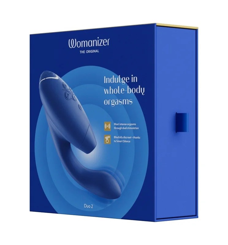 WomanizerDuo2pressurewavestimulatorwithG-spotvibratingarmblue