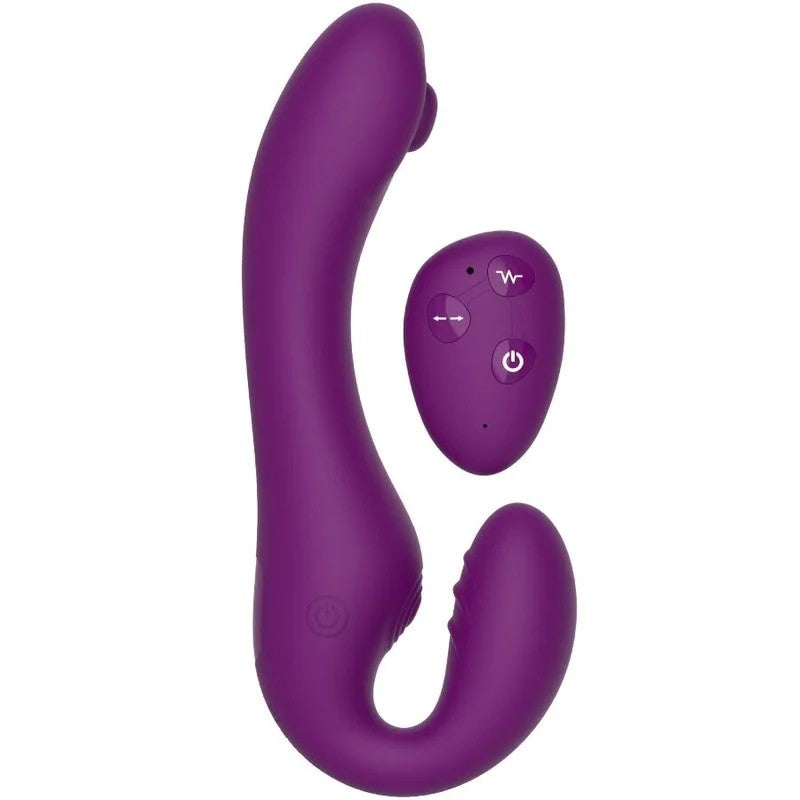 XOCOON–2IN1STRAPLESSSTRAP-ONVIBRATORMITFERNBEDIENUNGLILA