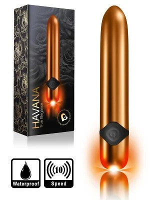 10SpeedHavanaTrueEleganceBulletVibrator–Gold