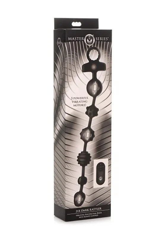 10XDarkRattlerVibratingSiliconeAnalBeadsw/Remote