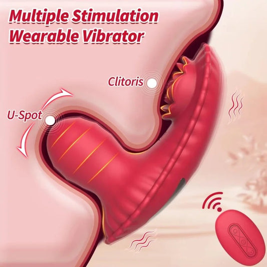2-in-1Strapon-Rosenvibrator–FernbedienungfürG-Punkt-undKlitorisstimulation