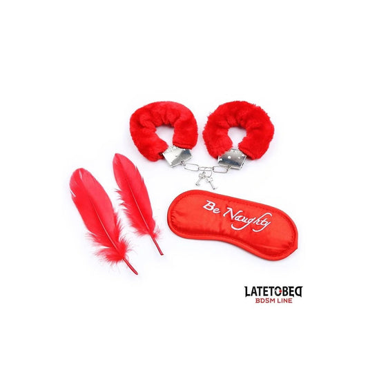 3-TEILIGESBONDAGE-SETHANDSCHELLEN,AUGENMASKEUNDFEDERNVONLATETOBEDBDSMLINE