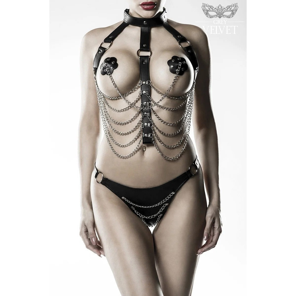 3-TEILIGESKETTENHARNESS-SET14503VONGREYVELVET