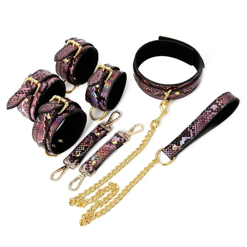 3PieceBDSMSetGold/PinkReptile