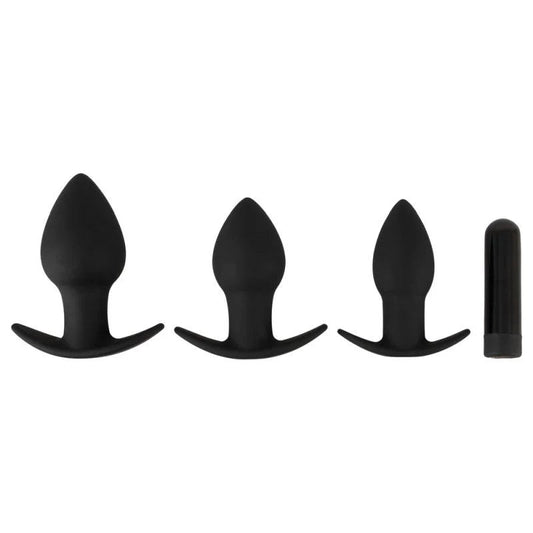 4-teiliges„Buttplugset“mit3Analplugs+1Vibrobullet