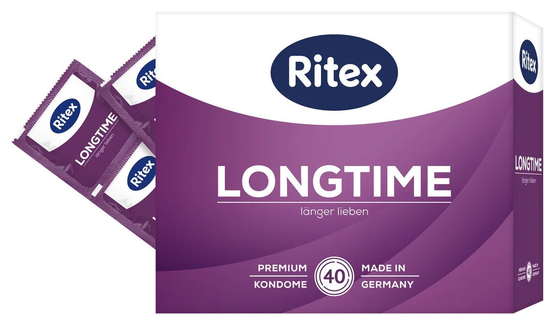 40RitexLongtimeKondome–KonturformmitDoppel-RingfüreinlangesundintensivesLiebesspiel–vegan–MadeinGermany