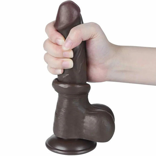 8″schwarzerabnehmbarerDildo