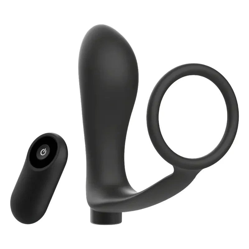 ADDICTEDTOYS–PENISRINGMITFERNBEDIENUNGANALPLUGSCHWARZWIEDERAUFLADBAR