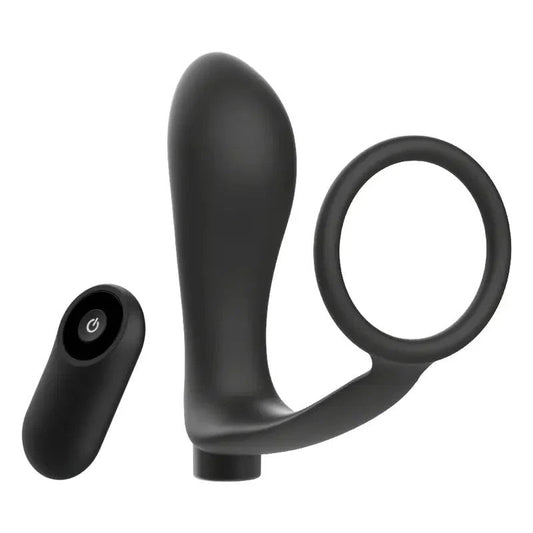 ADDICTEDTOYS–PENISRINGMITFERNBEDIENUNGANALPLUGSCHWARZWIEDERAUFLADBAR
