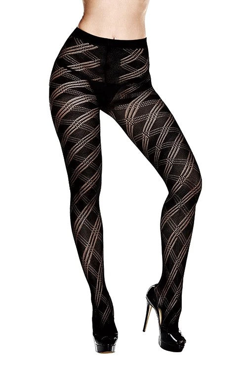 AfterDark,JACQUARDOrnament–Strumpfhose