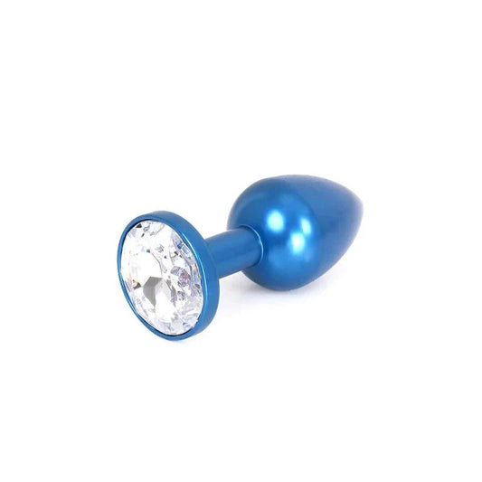 AluminiumButtplugBluewithClearGem