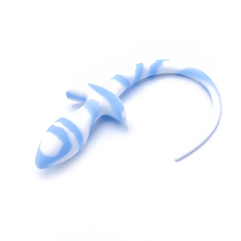 AnalPlugDogTailWhite/Blue3,2cm