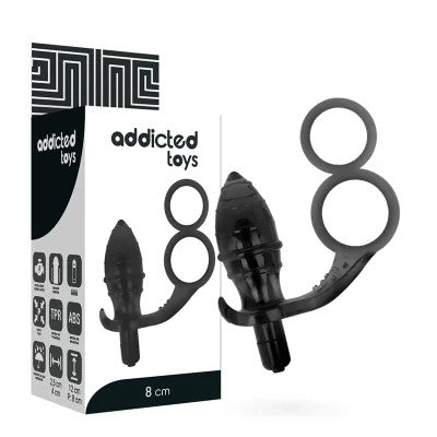 AnalPlugMitDoppeltemSchwarzenRing|AddictedToys