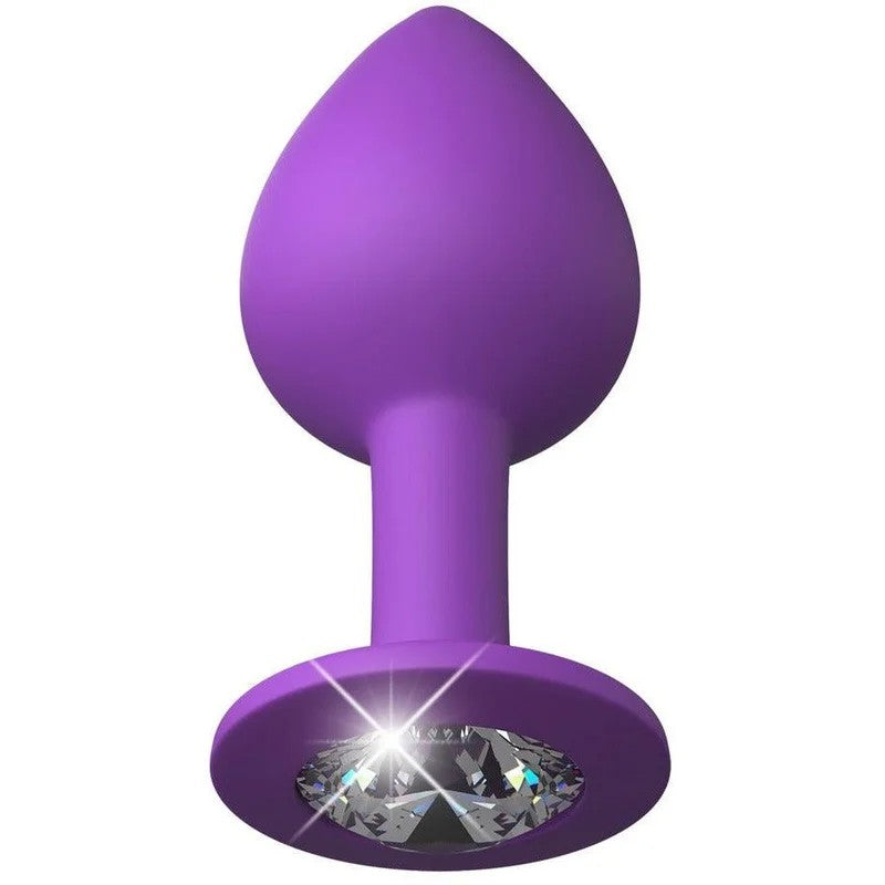 AnalplugmitKristall„MPlug“–SilikonØ3.5cm(violett)
