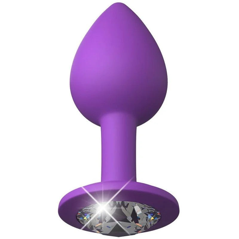 AnalplugmitKristall„SPlug“–SilikonØ2.8cm(violett)