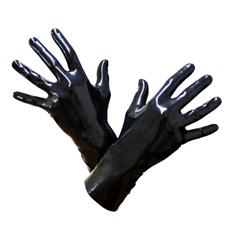 AnatomischeLatexHandschuhekurzverschiedeneGrößen„HandgefertigtinDeutschland“Lschwarz