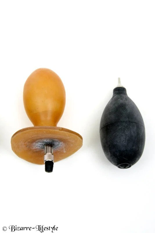 AufblasbarerKnebelBirnenformmitVentilundDruckballtransparent