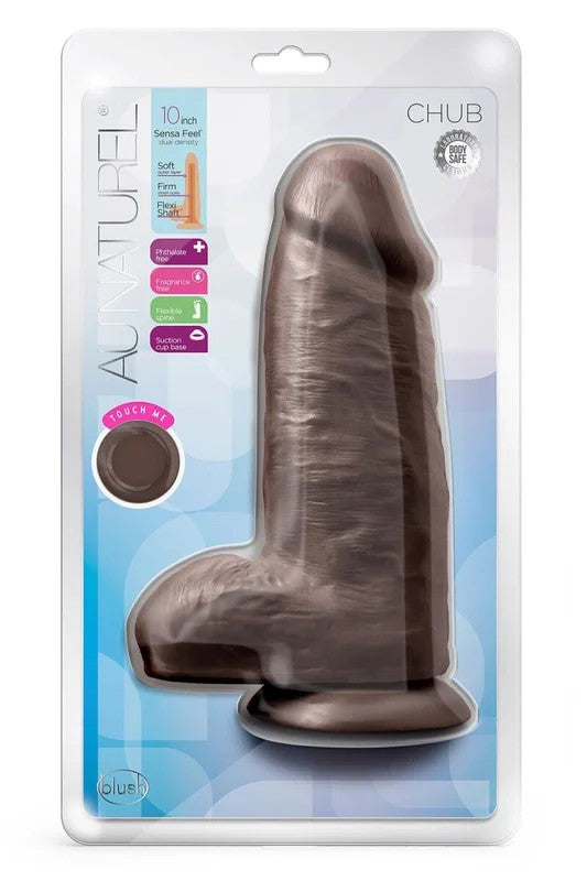 AuNaturelChub10″DildoChocolate–24,1cm