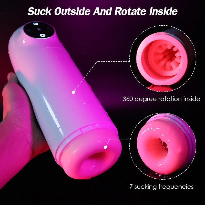 Automatischer,rotierenderPenis-MasturbationsbechermitSaugfunktion–Blowjob-MasturbatorfürMänner,SexspielzeugfürMänner