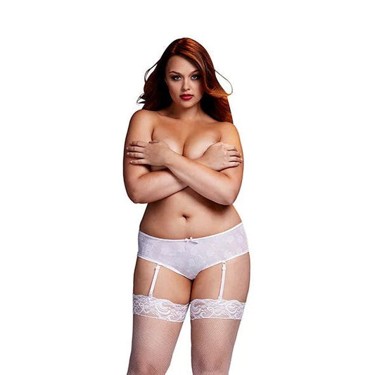 Baci–WhiteRoseOpenCrotchBoyshortPantyXL