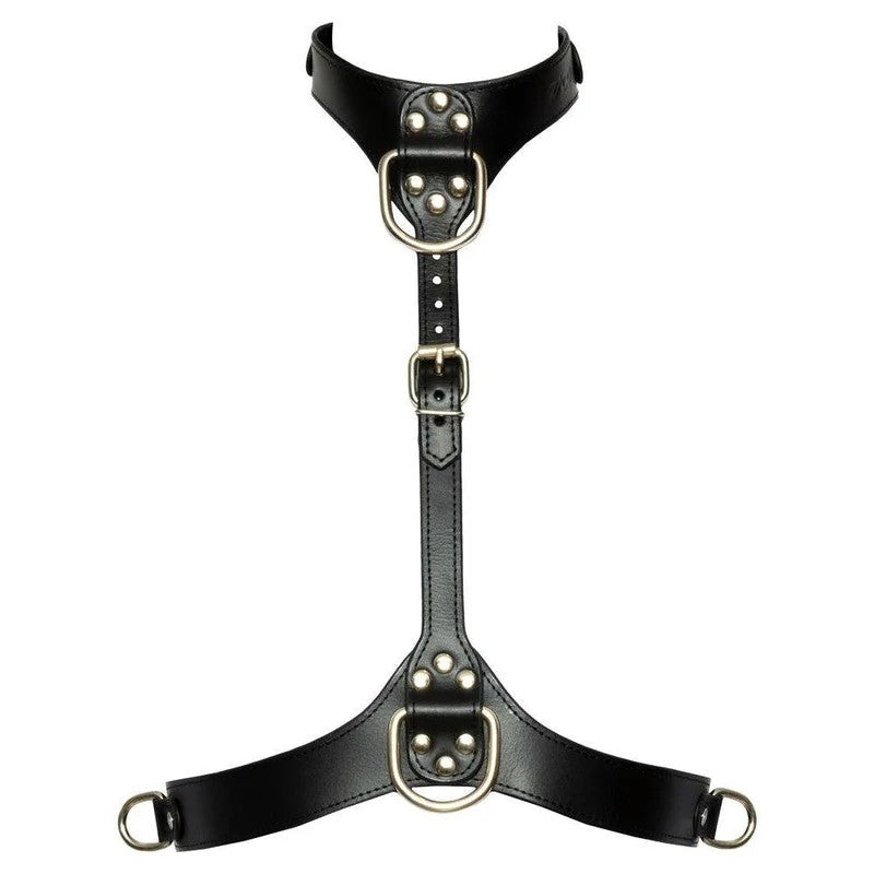 BadKittyBrustharness–VerstellbaresLederoptik-HarnessmitD-Ringen