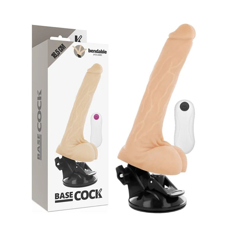 BASECOCK–ARTIKULIERBARERVIBRATORNATÜRLICHFERNBEDIENUNG18.5CM-O-4CM