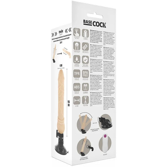 BASECOCK–REALISTISCHERVIBRATORMITFERNBEDIENUNGSCHWARZ19.5CM-O-4CM