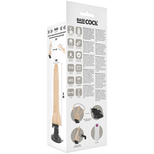 BASECOCK–REALISTISCHERVIBRATORMITFERNBEDIENUNGSCHWARZ19CM-O-4CM