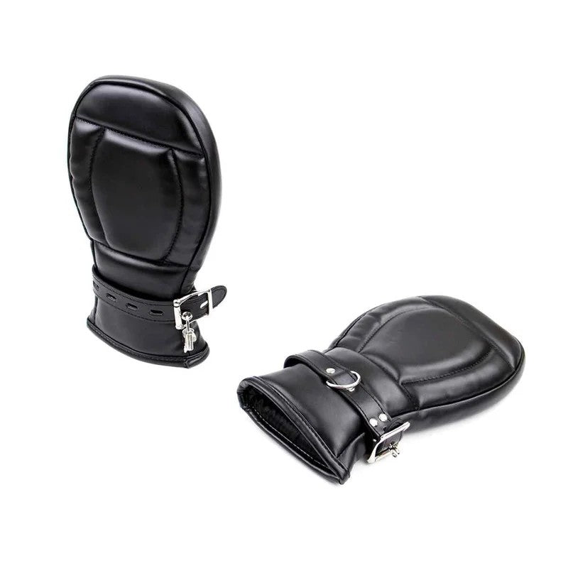 BDSMLeatherMittsBlack