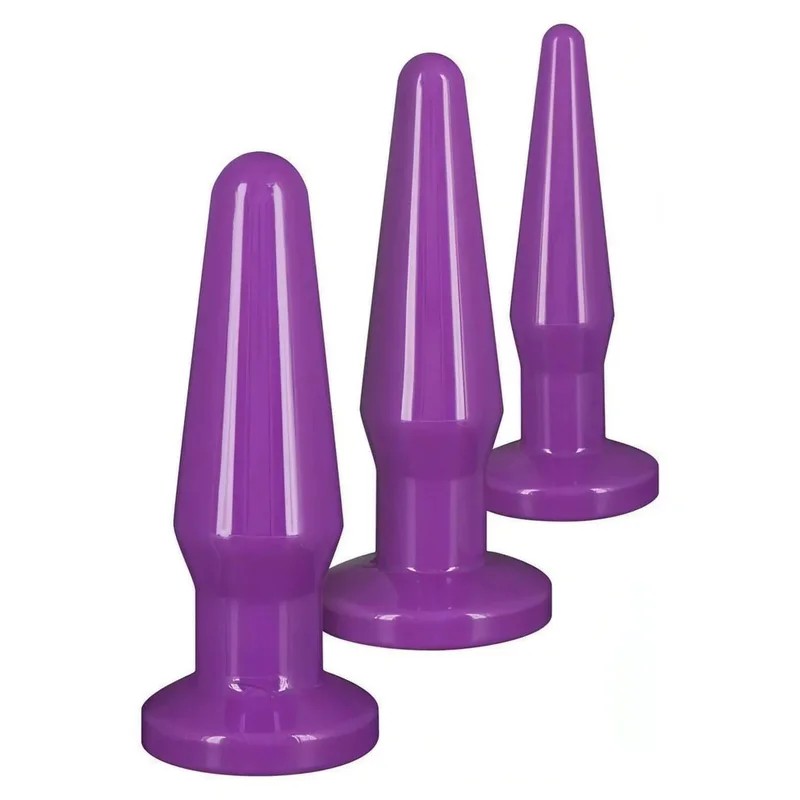 BestButtBuddiesPurple–Setmit3AnalplugsmitstufenweiserGröße