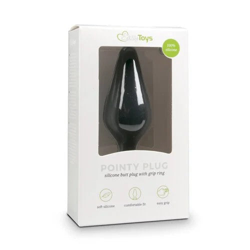 BlackButtplugsWithPullRingSmall2,5cm