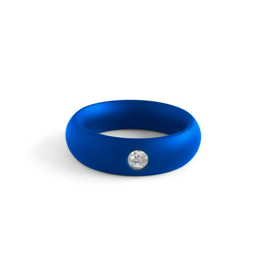 BlackLabelBlueJewelledDonutCockringM=47,5mm