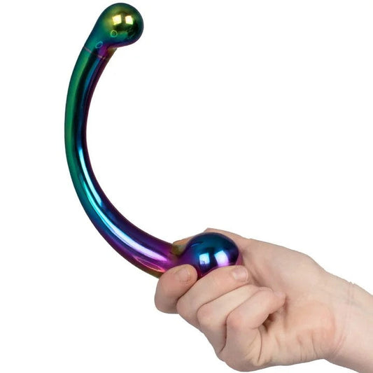 BlackLabelRainbowCurvyDoppeldildoausEdelstahl