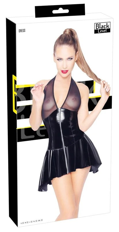 BlackLevelkurzesLackKleid
