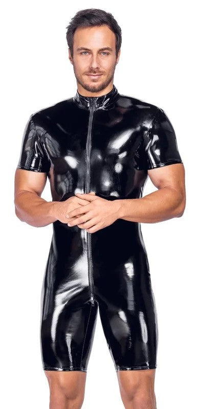 BlackLevelVinylPlaysuitwithShortSleeves&Legs2890577Black
