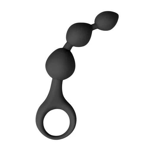 BlackSiliconeAnalBeadDildo