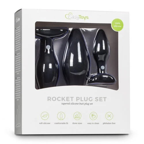 BlackSiliconeButtplugSet
