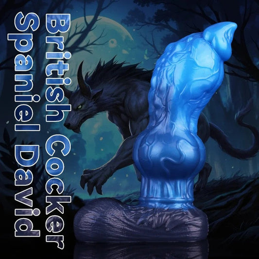 BlauerSilikon-Dildo(20cm)mitHundeknoten-Design–StimulierendesSpielzeugzurSteigerungdesvaginalenHöhepunktsundzurErweiterungderVagina.