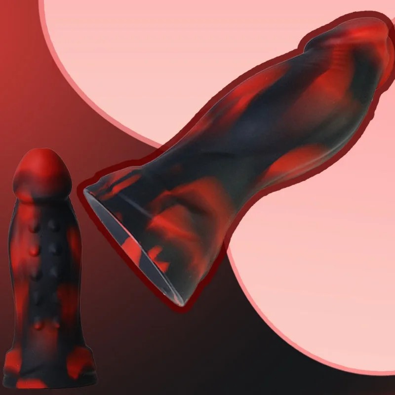 BlutschwarzerFantasyAnalDildoPlugausSilikon–EinführspielzeugzuranalenundvaginalenStimulation