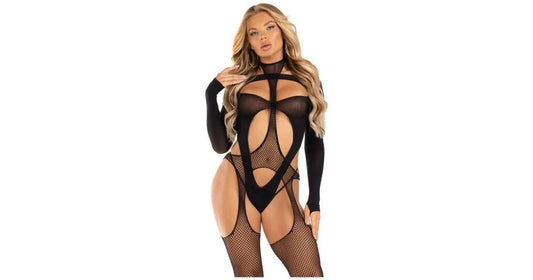 BodystockingWithCutOutTeddyBlack