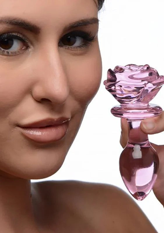 BootySparks–Analplug„PinkRose“ausGlasmittelrosa