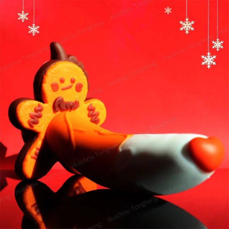 BunterUmschnalldildo-Buttplug–Lebkuchenmann-Silikon-Realdildos-Analspielzeug