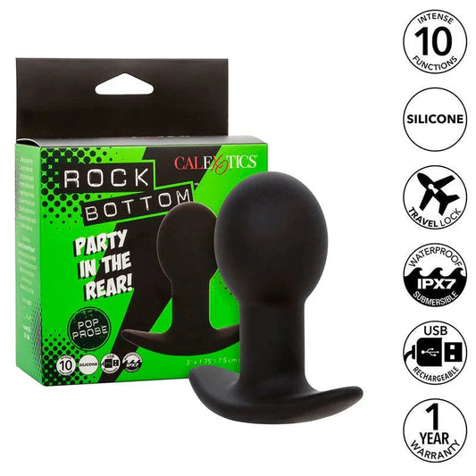CALEXOTICS–ROCKBOTTOMANALPLUG10VIBRATIONENSILIKONSCHWARZ