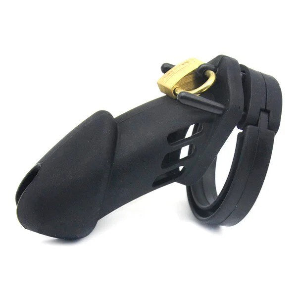 CB-6000SiliconeMaleChastityCageBlack