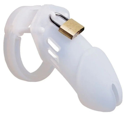 CB-6000SiliconeMaleChastityCageWhite