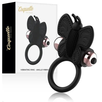 CockringSchmetterlingMitVibratorSchwarz/Gold|CoquetteChicDesire
